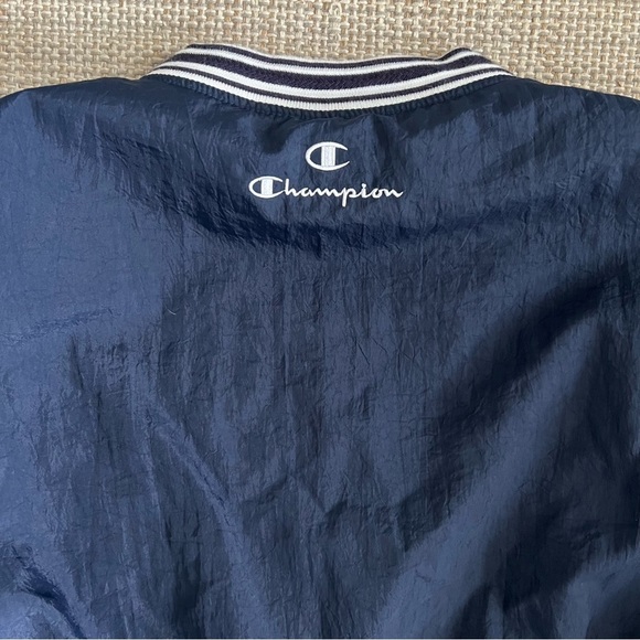 Champion Navy Blue Varsity Windbreaker Sweatshirt - Picture 5 of 8
